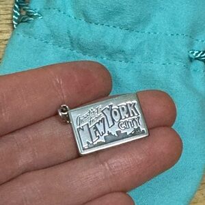 Rare Tiffany & Co postcard enamel charm NEW YORK.